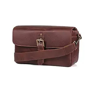 Megagear Genuine Leather Camera Messenger Bag for Mirrorless, Instant and DSLR, Brown (MG1332)