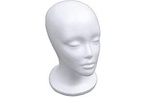 Smallterm Wig Stand Wig Mannequin Female Foam Mannequin Stand for Wigs Hat Display(Female)
