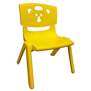 Sunbaby Magic Bear Face Chair Strong & Durable Plastic Best for School Study, Portable Activity Chair for Children,Kids,Baby (Weight Handles Upto 100 Kg)-Yellow