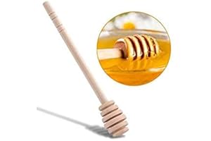 HAOFY Spargimiele Legno Piccoli, 50PCS Spargimiele in Legno Bastoncini, Stirring Stick Server for Honey Jar Dispense Drizzle Honey 10cm/3.9inch