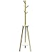 SOUTH - Retro Scandi Wood Coat Rack with 5 Pegs and Storage Shelves - White / Brown