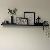 Jdav sheesham Wood Wood Floating Wall Shelf Mounted Wall Decor for Kitchen Storage Bedroom Walnut Finish