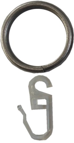 GARDUNA 100 Gardinenringe / Vorhangringe / edelstahl-optik / messing-antik / schwarz (edelstahl-optik) - 2