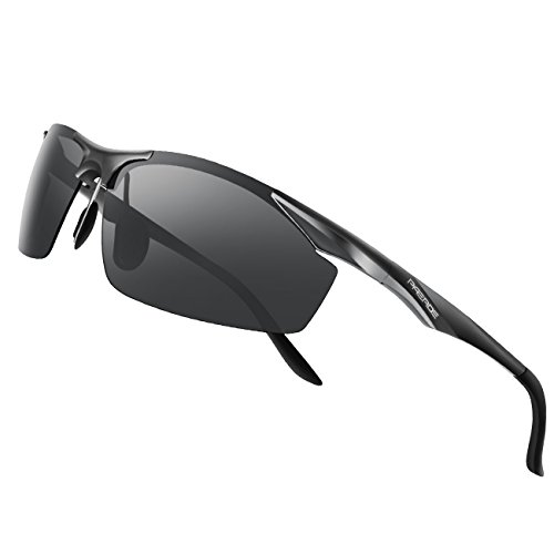 PAERDE - Gafas de sol polarizadas para deporte, de montura irrompible, negro