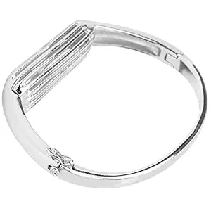 Stainless Steel Bracelet, Metal Wristband Wear Resistant Durable with Smoothly Lines and Full Colorsq for 2(Silver)