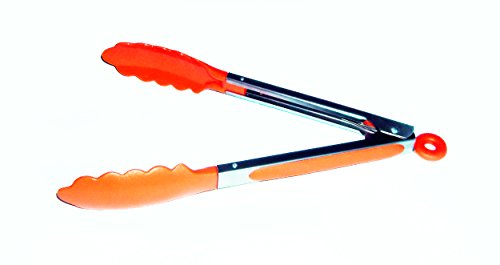 KÜCHENZANGE 27cm ORANGE Edelstahl Servierzange Salatzange Zange Kochzange H