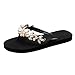 Produktbild Mode Damen Sommer Kristall Böhmischen Hausschuhe, Damen Rutschfeste Flip-Flops Sandalen,Frau Lässige Strand Hausschuhe Freizeitschuhe Damenschuhe (36 EU, Schwarz)