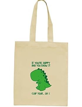 Lustiger natur Jutebeutel Stoffbeutel If You Are Happy