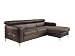 Produktbild Cotta Y363562 H357 Polsterecke in Weichem Kunstleder, Bettfunktion und Bettkasten, 226 x 169 cm, erspresso, Recamiere Rechts mit chromfarbenen Fuss