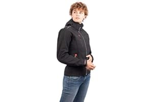 RIDER-TEC – Blouson Moto Urban Girly SoftShell Black – Protections Homologuées CE Incluses – Léger & Respirant - Taille-M