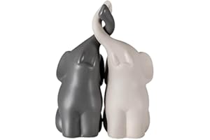 HOSHISEA Verliebte Elefanten, Dekofigur, Elefanten Pärchen aus Keramik, Harmonisches Elefanten, Wird für Heimtextilien, Tierdekorationen, Liebesgeschenke Verwendet