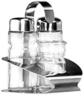 Home Professional Salt/Pepper Set/STECCHI, Stainless Steel, Transparent, 9 x 9 x 12 cm