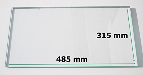 Khlschrank Einlegeboden / Glasplatte / Gemsefach  Klarglas 4 mm dick  485 mm x 315 mm - Direkt vom Glasereifachbetrieb!!!