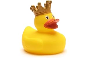 Paperelle di gomma Portaspazzolino Re | Anatra di gomma | Paperella da Bagno | Duckshop | Rubber Duck | Gioco per il bagnetto | L: 9 cm
