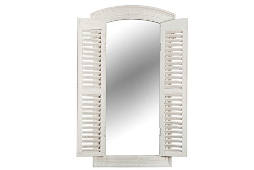 Romantischer Spiegel VIEW weiß 120 cm mit Fensterläden im Shabby Look Wandspiegel Standspiegel Landhaus-Stil - 7