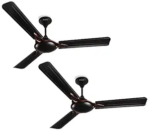Longway Zest 1200mm/48 inch High Speed Anti-dust Decorative 5 Star Rated Ceiling Fan 400 RPM with 3 Year Warranty (Smoked Brown, Pack of 2)
