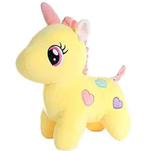 HUG n FEEL SOFT TOYS Unicorn, Soft toy, Baby toys, Kids toy, Soft toy, Toy for girl, birthday gift for girl/boys, Elephant toys for kids (30 cm Unicorn, Yellow)