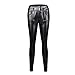 Produktbild Huihong Damen Kunst Leder Leggings Hohe Taille Stretchy Tasche Dünne Strumpfhosen Lange Hosen (Schwarz, 3XL)