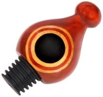 VinoStrumenti Padauk Wood with Ebony Eye Tear Drop All Wood Wine Bottle Stopper