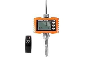 S SMAUTOP - Báscula electrónica para colgar (1000 kg, con mando a distancia y pantalla LED súper clara, aluminio mini báscula industrial de grúa