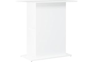 vidaXL Support pour Aquarium, Armoire pour Aquarium avec Compartiments, Meuble de Base pour Aquarium avec Rangement Intérieur, Blanc Bois d'Ingénierie
