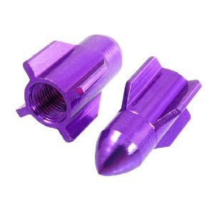 4 Raketenform Einsatzventil Staubkappen (lila)