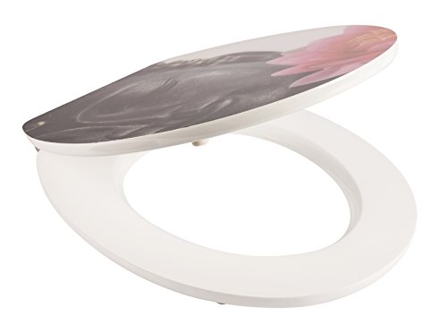 WC-Sitz High Gloss Dekor Buddha | Toilettensitz | WC-Brille aus Holz | Soft-Close-Absenkautomatik | Metall-Scharnier Fast-Fix-Schnellbefestigung - 5