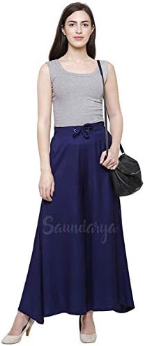Saundarya Palazzo Flared/Skirt Rayon Fabric Solid Colour Comfortable & Stylish