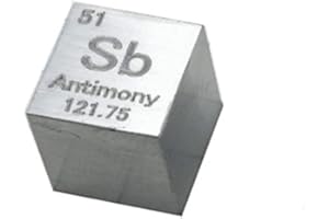 Jonoisax Cube en métal d'antimoine de 10 mm Pur à 99,9% pour Le matériel d'expérience de Laboratoire de Collection d'éléments