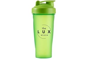 THE LUX BRAND Protein Shaker Bottle, [2025 upgraded] Stainless Steel Mixer Ball included, Suitable for Mixing Powdered Shakes, BPA free (Green, 600ml)