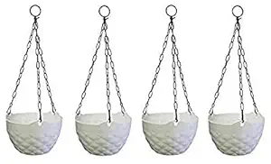 Truphe Plastic Hanging Pots, White, 8