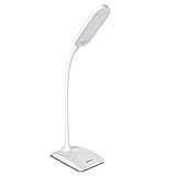 DECKEY Lámparas LED de mesa plegable ajustable 180° interruptor táctil, 3 modos de lectura, 3 niveles de brillo 27LED 6W, Blanco