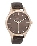 Oozoo Damenuhr mit Lederband 42 MM Rose/Braun Perlmutt/Dunkelbraun C9723