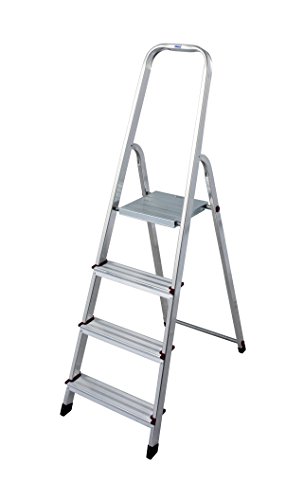 Krause 000705 Stufen-Stehleiter Aluminium max. Arbeitshöhe 2.80 m - 4