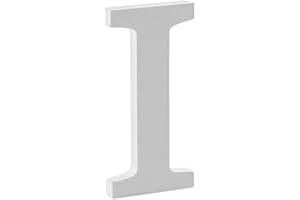 Libetui 20cm große Buchstabe I Dekobuchstabe I für Haus Dekoration Wohnzimmer Kinderzimmer Deko Geburtstag Party Hochzeit Café Home Deko Farbe Weiß freistehend bemalbar
