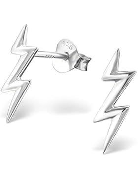 Silber Blitz Schlicht Ohrstecker