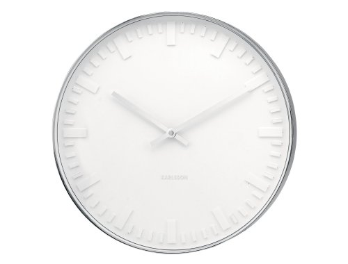 Karlsson Mr. White Station Wall Clock, Steel Polished 2