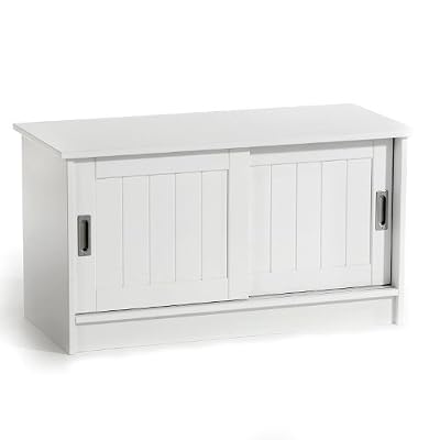 IDIMEX Banc/coffre de rangement HEIN / MDF blanc