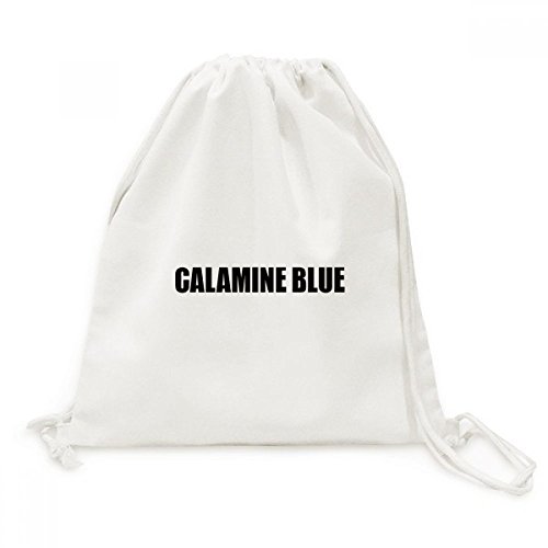 DIYthinker Calamine Blue Color Black Name Canvas Drawstring Backpack Travel Shopping Bags