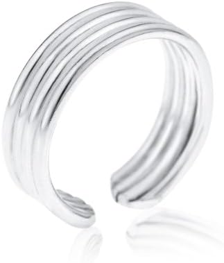 Izmit Sterling Silver Ridged Ear Cuff Non Pierced Earring