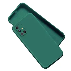 A rtistque Liquid TPU Silicone Matte Shockproof Flexible with Camera Protection Soft Back Cover Case for Samsung M51 - Dark Green