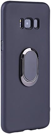 Samsung Galaxy S8 Plus Case with 360 Rotating Ring Grip Holder Kickstand Function Magnetic Base, Ultra Slim Thin Hard Scrub Cover with Shockproof Protective for Soft TPU Samsung Galaxy S8 Plus（Black）