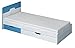 Produktbild Bett Kinderbett NUKI mit 2 Schubladen Bettgestelle 190 x 80 cm (Norwegische Kiefer - Hellblau)