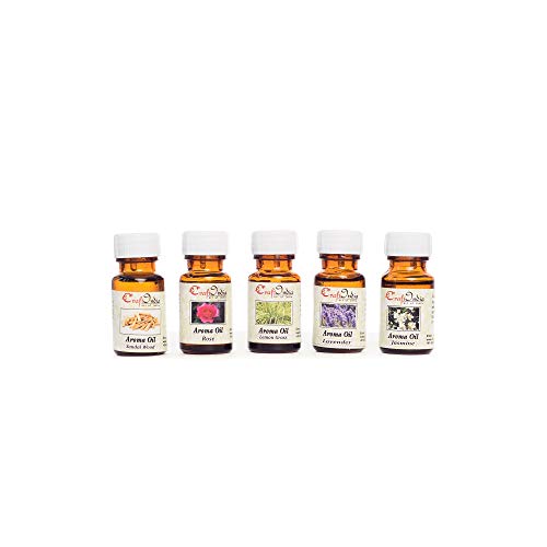 eCraftIndia Oil Aroma Oil (3 cm x 3 cm x 8 cm, Set of 5) RS.309.00