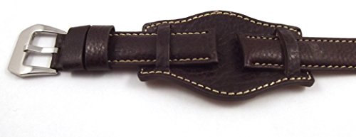 22 mm Uhrenarmband Breitband mit Unterlage Uhrband Leder Armband dunkelbraun 22 mm Uhrenarmband Breitband mit Unterlage Uhrband Leder Armband dunkelbraun