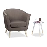 Langlebig: Sessel mit strapazierfähigem Stoffbezug - Dazu 4 stabile Holzbeine mit Bodenschonern