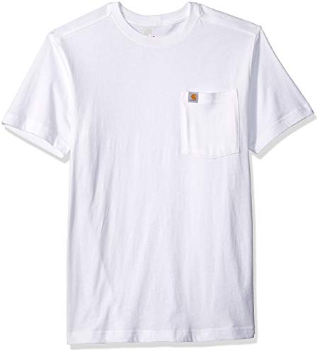 Remera Carhartt .101125.100.S008 Maddock con bolsillo, talle XXL, blanca.