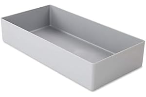 1a-TopStore 10 STK. Einsatzkästen Einsatzboxen Schubladen-Einsatzkasten Sortierboxen, 32 Größen, 5 Farben (grau, 216x108x45 mm)