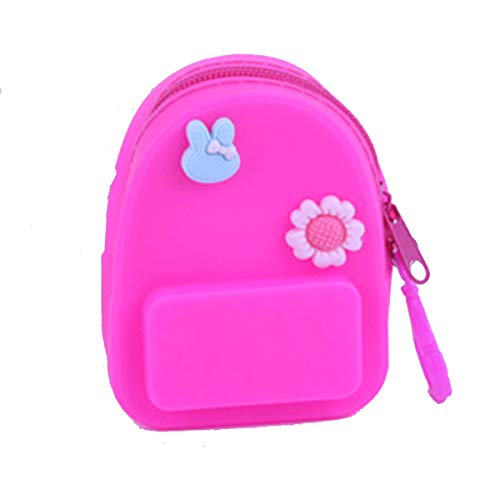 Preisvergleich Produktbild Winice Tragbare Geldmünzbeutel-Tasche, Schultasche Kleine schützende Aufbewahrungsbox Box Tasche für Schlüssel Karten USB Sticks, Kabel Münze Cash - Rose Red