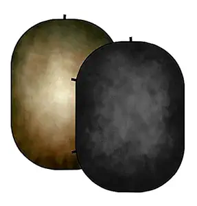 Kate 5x6.5ft (1.5x2m) Folded Double Side Backdrop Microfiber Professional Black & Brown Double-Sided Pop-up Collapsible Background with 3 Velcro & Carry Bag